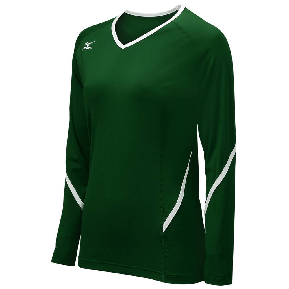Damske Dresy Mizuno Techno Generation Long Sleeve Volejbalove Zelene/Biele Vypredaj XDPY59706